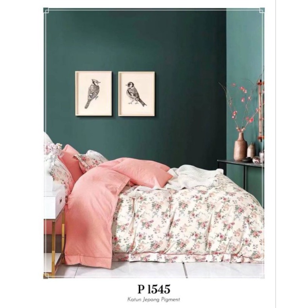 SPREI BAHAN KATUN JEPANG MOTIF BUNGA KECIL