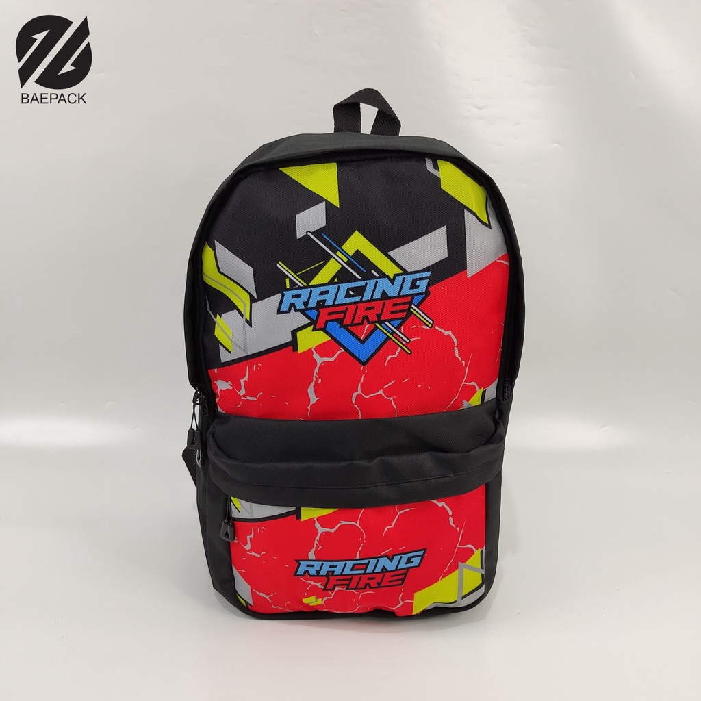 Tas Punggung Ransel Bagpack Cowok Racing Black Original Baepack / Ransel Pria Murah Berkualitas Produsen Bandung / Tas Sekolah Karakter Premium