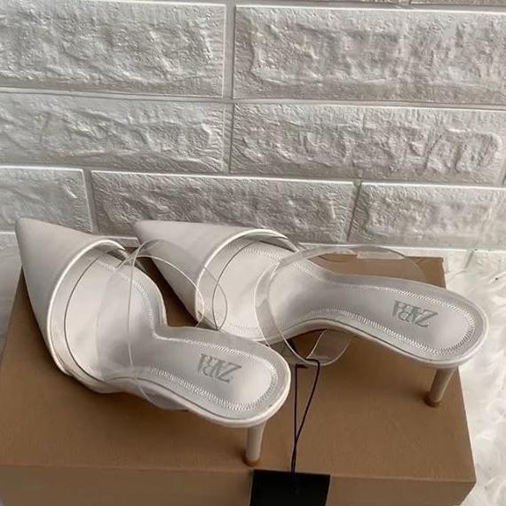 ✔️Ready❗ - SEPATU | SHOES | WANITA | ZARA ZS009 VYNIL MULES ORI PREMIUM IMPORT