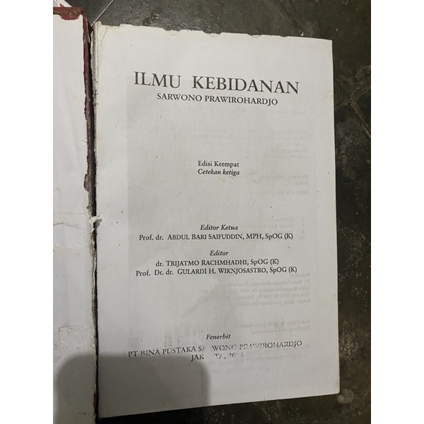 Buku Ilmu Kebidanan Sarwono Praawirohardjo
