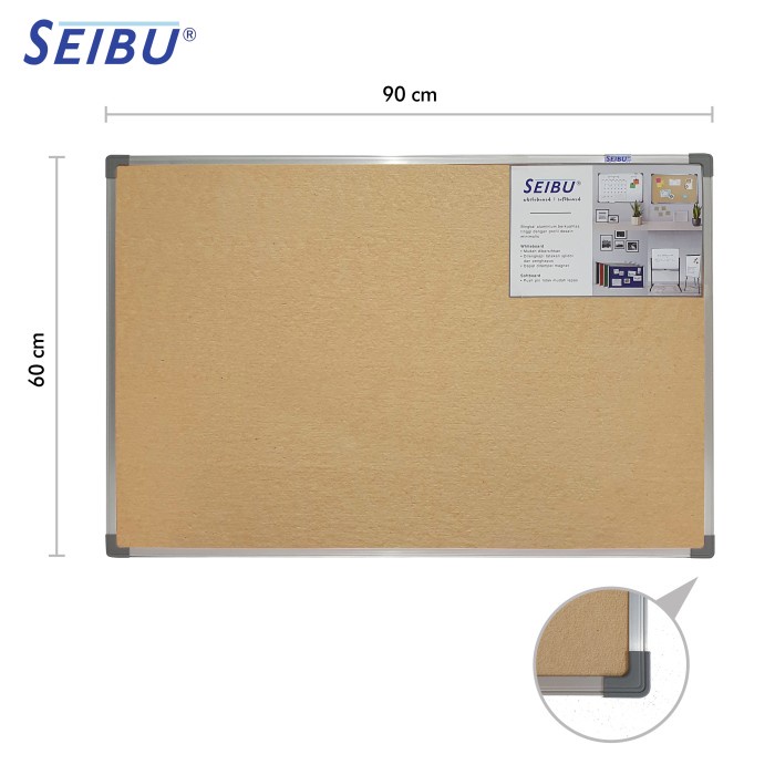 

Softboard Cork Pin Board / Papan Mading Gantung Seibu 60 x 90 cm promo