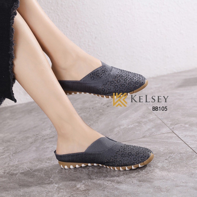 RESTOCK!!  NICOLE SANDAL SLIP ON KELSEY BB105 SANDAL WANITA FLAT SHOES IMPORT