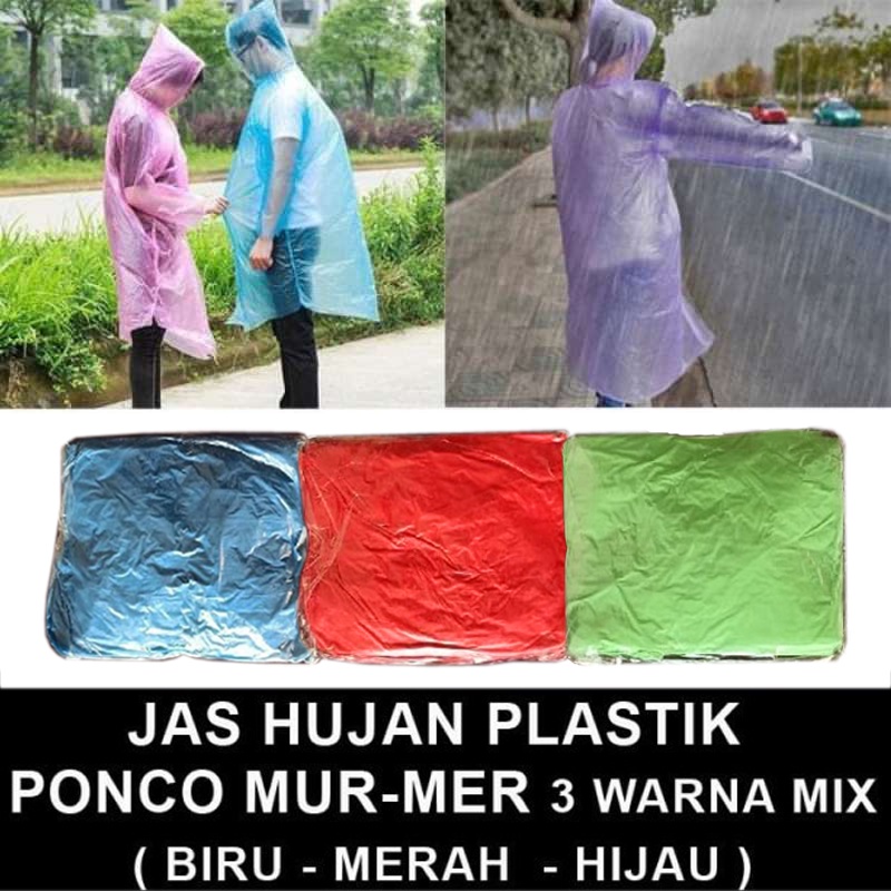 Jas Hujan  Plastik Kumbang Jas Hujan Ponco Lengan Raincoat Kualitas Bambu Travel Ringan MURAH Jas Hujan Poncho Lengan Karet Jas Hujan Dewasa Wanita Pria / Jas Hujan Terusan TERMURAH /