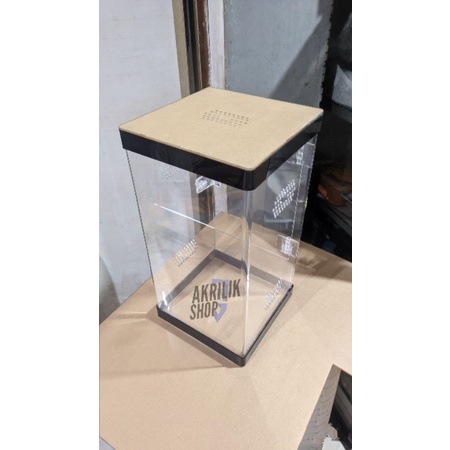 kandang reptil akrilik / aquarium tarantula / box hewan custom ukuran 27x15x15