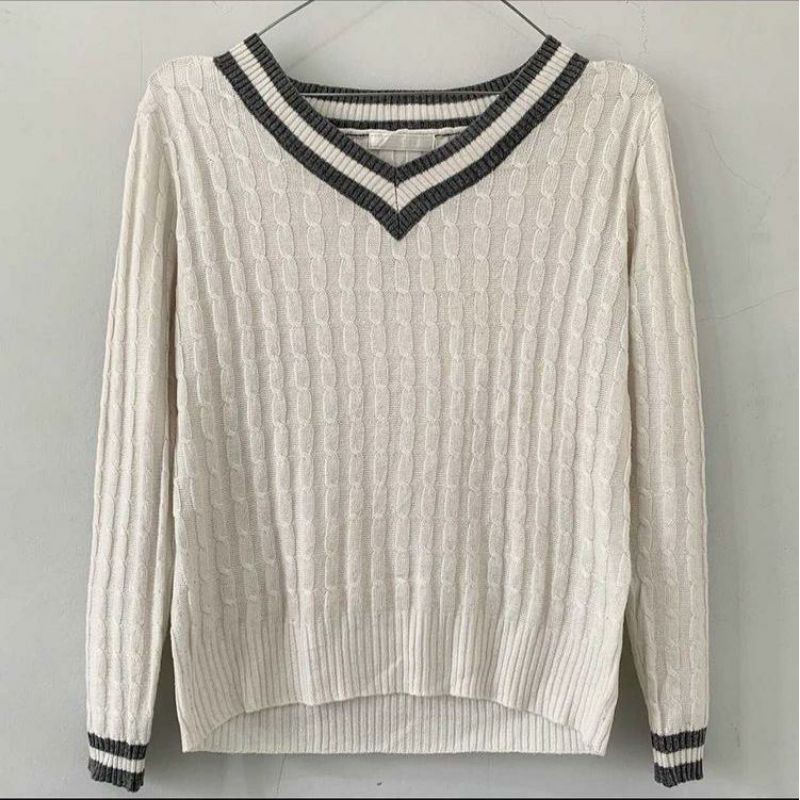 soft strips sweater trudea cable knit sweater