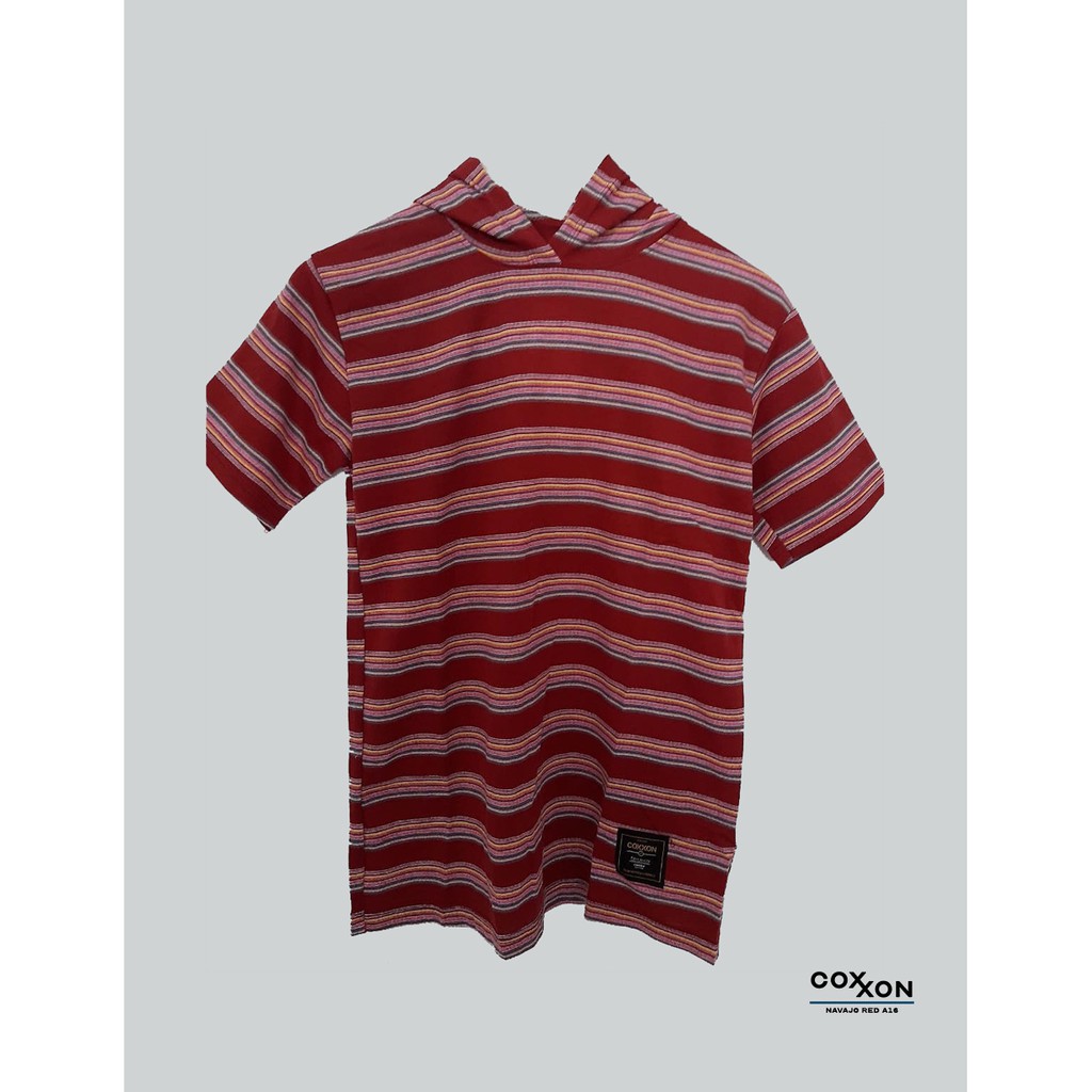 Hoodie Shirt Short Sleeve Navajo Maroon by Coxxon