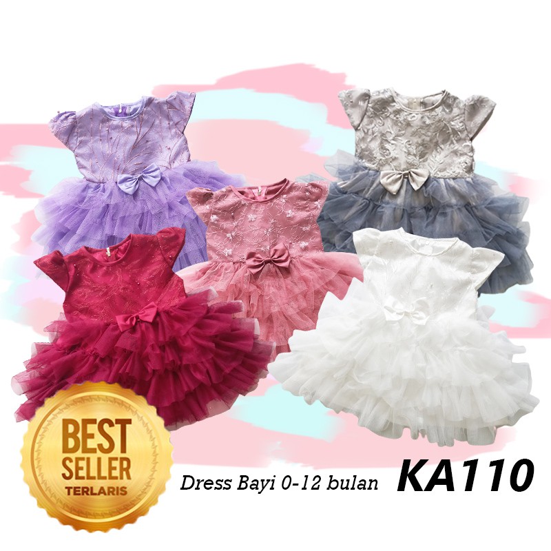 Paket 100RB Dapat 3 Produk Dress Baju Gaun Bayi Pesta Perempuan 0-18 bulan Murah Pk1