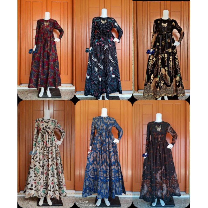 MS GAMIS BATIK SRIWEDARI MAXI KATUN BUMIL ALLSIZE DAN JUMBO