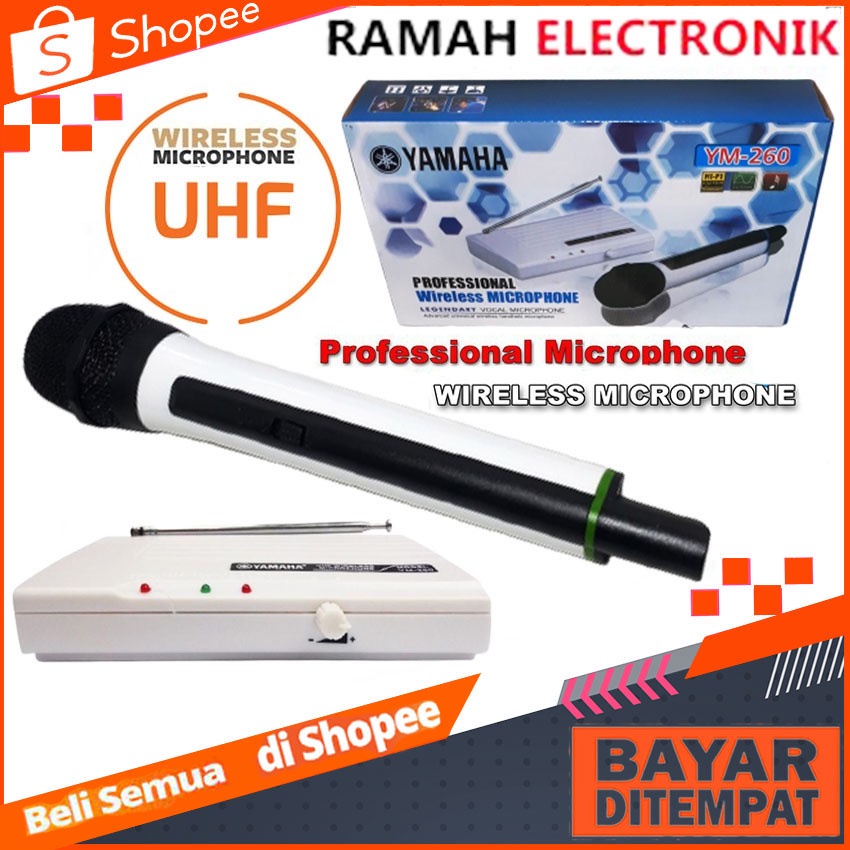 Mic Werles Yamaha YM 260 Wireles Microphone Single Wireless Wirles