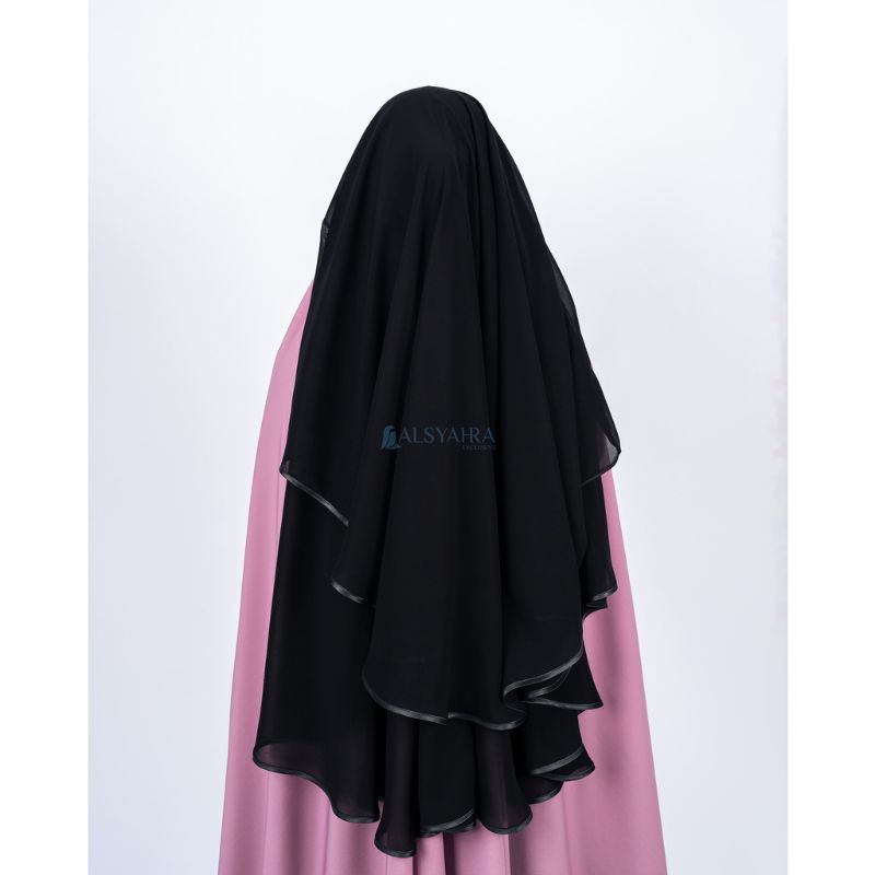 Niqab Yaman 2 Layer Bisban Size M Sifon Jetblack Alsyahra Exclusive