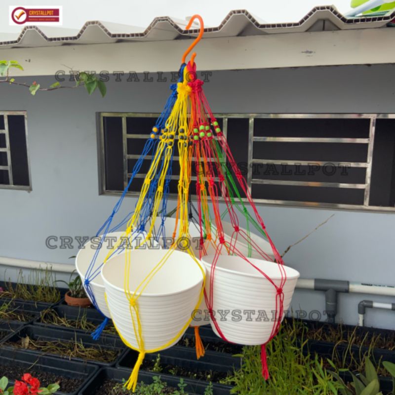 TALI TAMBANG GANTUNGAN POT BUNGA TANAMAN HIAS MACRAME - TALI GANTUNGAN POT