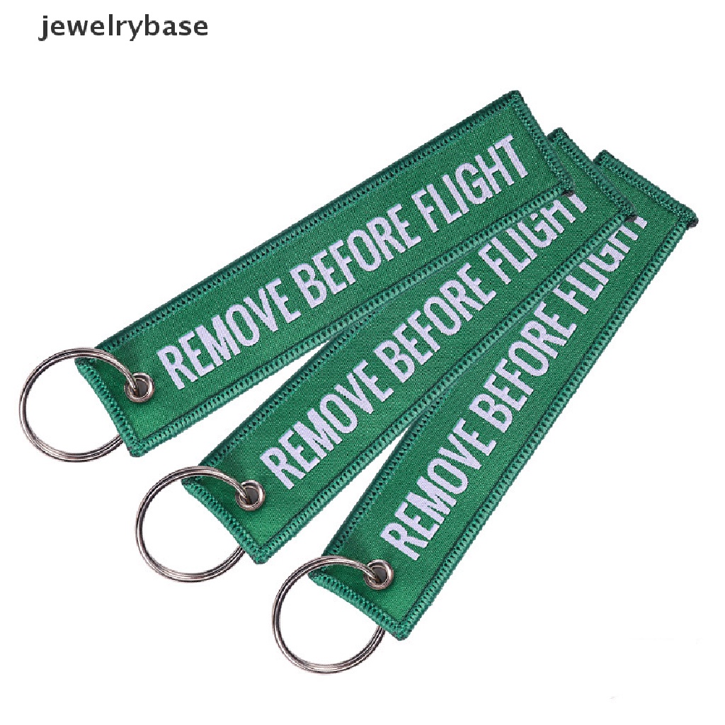 Gantungan Kunci Tulisan Remove Before Flight Bahan Polyester Ukuran 13x3cm