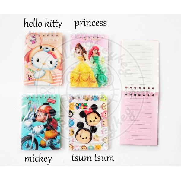 

memo ring karakter hello kitty princess mickey tsum tsum