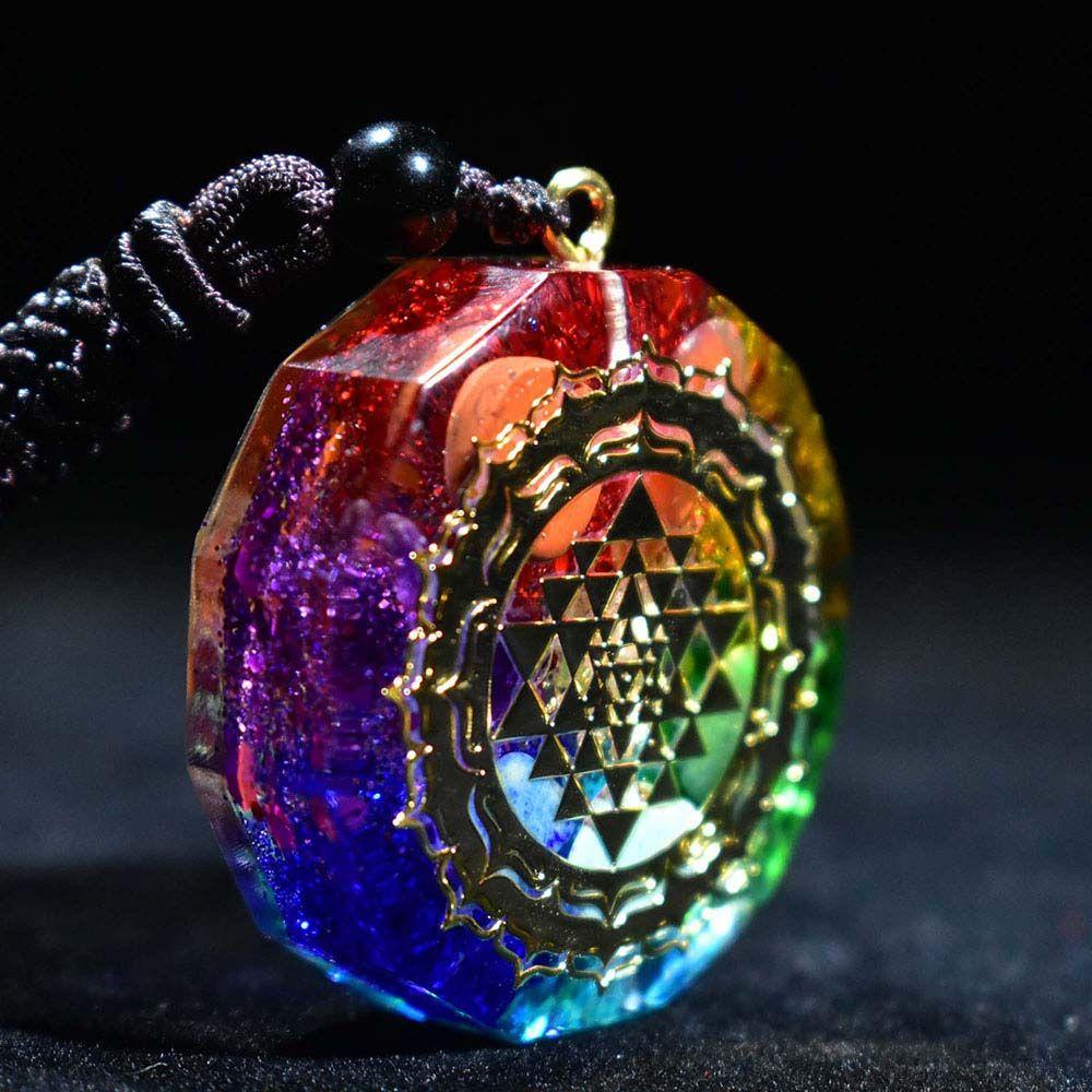 Needway 7chakara Orgonite Pendant DIY Sparkly Wanita Perhiasan Relaksasi Kalung Aksesoris Handmade Energey Kristal Charms