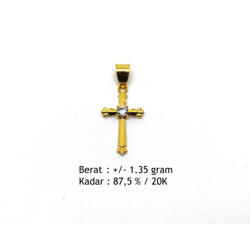 Liontin salib emas 875