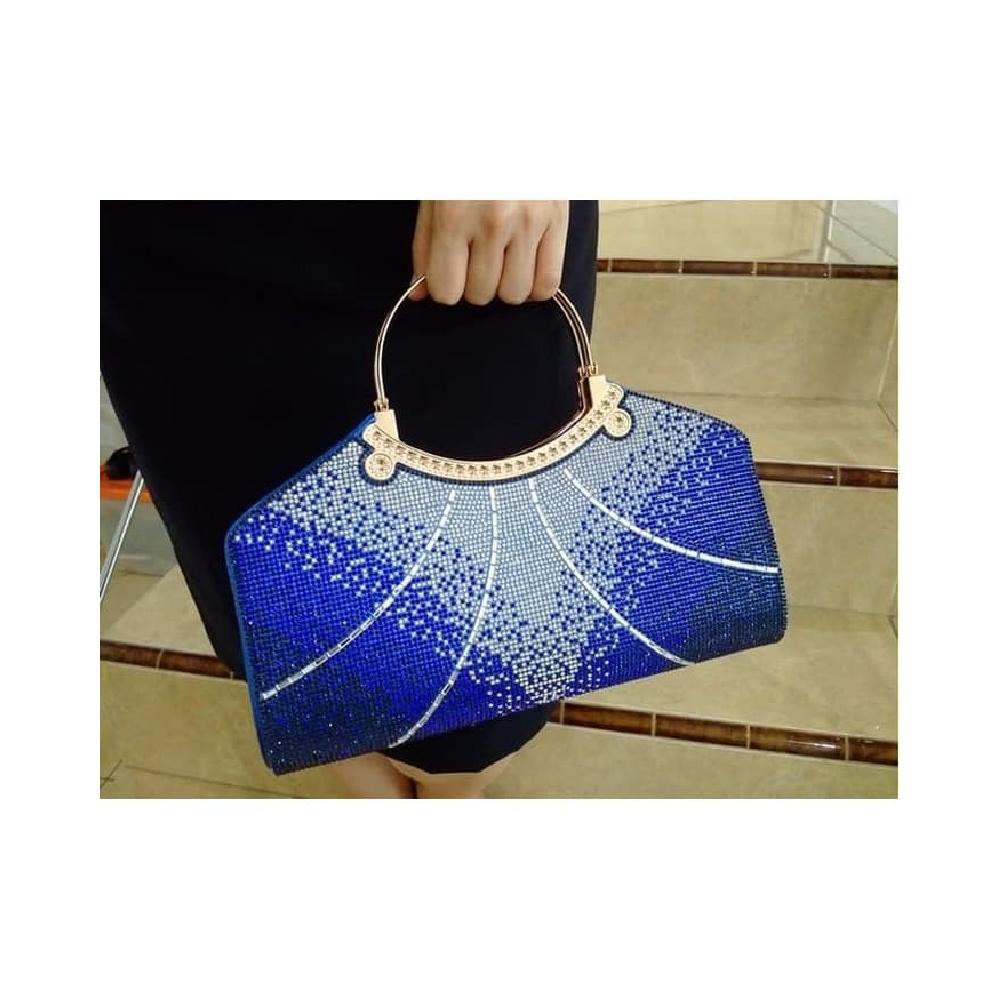 Tas Pesta Dompet Pesta Kristal Swarovski Blue Biru 70805 - Biru