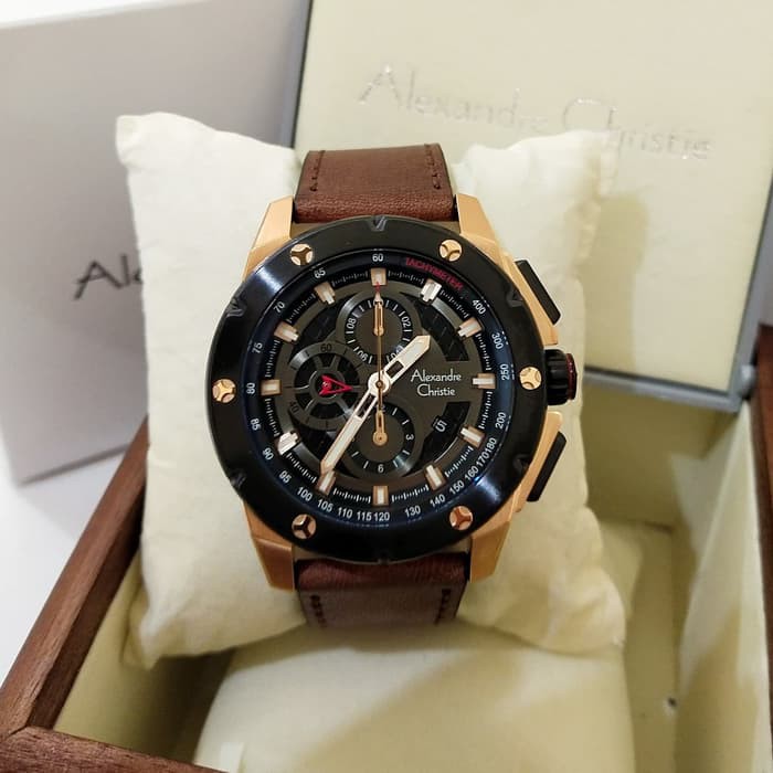 jam tangan pria alexander cristie original ac6549 blackrosegold jam tangan sertifikar ori dan box