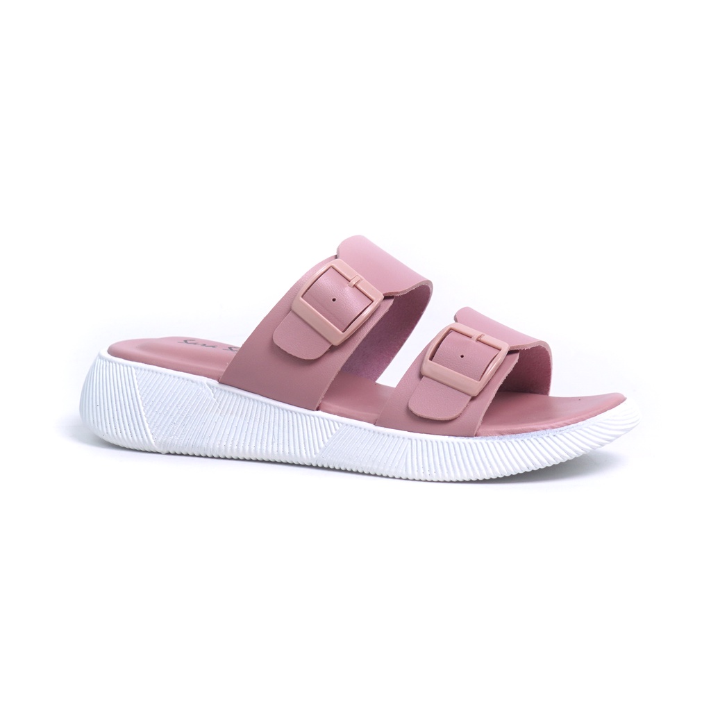 Harga Promo Sarasara JEAN Sandal Birken Wanita Kekinian Terbaru Murah-peach