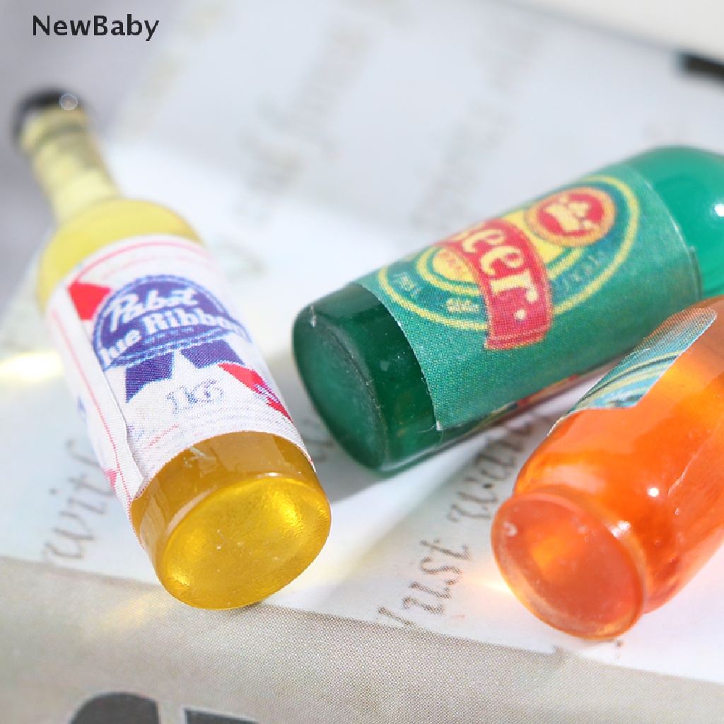 Newbaby 10Pcs / set Mainan Miniatur Botol Wine Bahan Resin Untuk Aksesoris Rumah Boneka 1 / 12