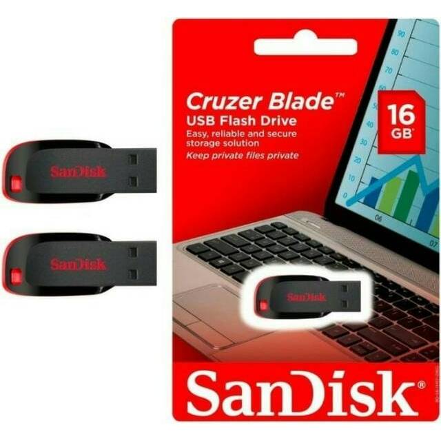 FLASHDISK SANDISK CRUZER BLADE 16GB / FLASH DISK ORIGINAL  / FD / PENYIMPAN DATA