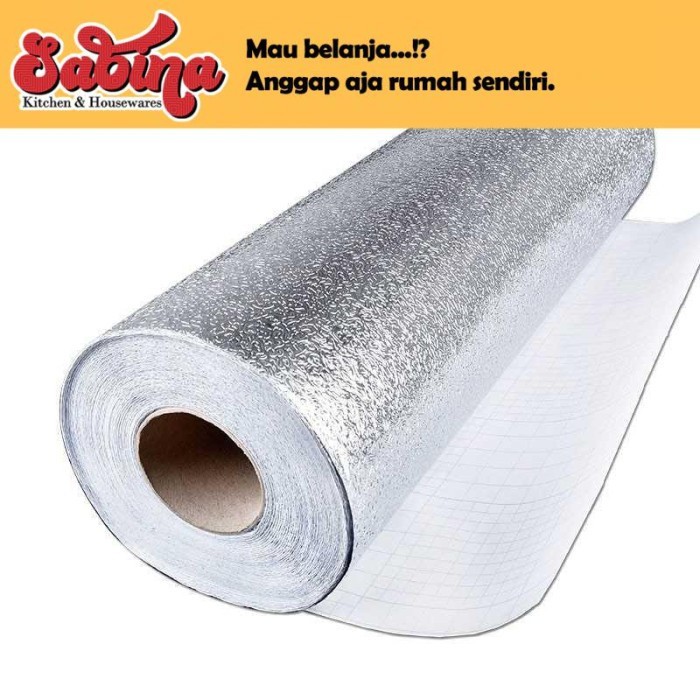 Murah Wallpaper Aluminium Foil Anti Minyak Waterproof 100x60cm awoo