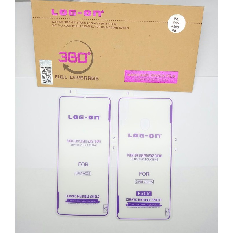 ANTISHOCK LOG ON SAMSUNG A20S SCREEN PROTECTOR DEPAN&amp;BELAKANG - ANTI GORES JELLY