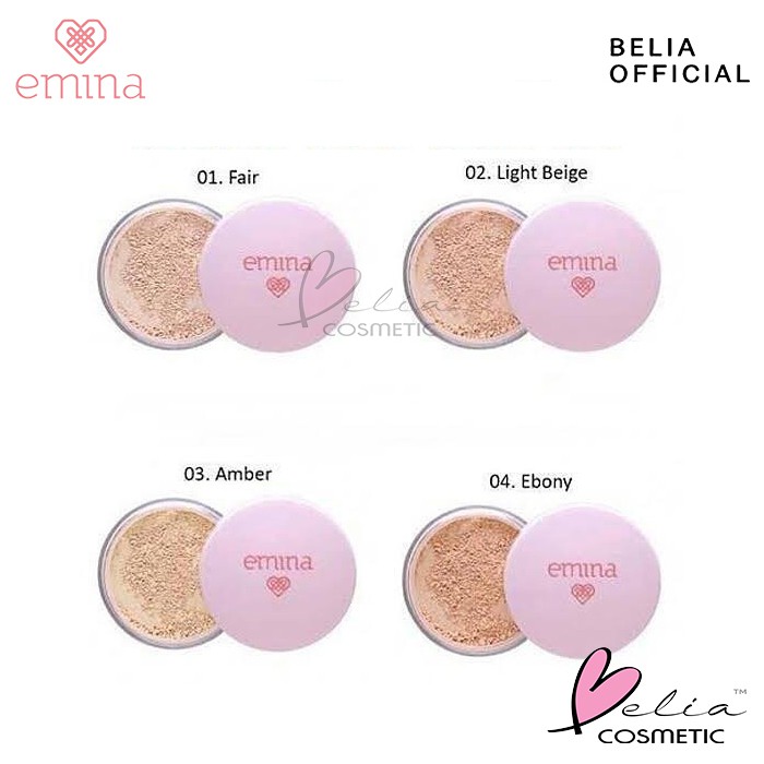 ❤ BELIA ❤ EMINA Bare with Me Mineral Loose Powder 8g | bedak tabur emina