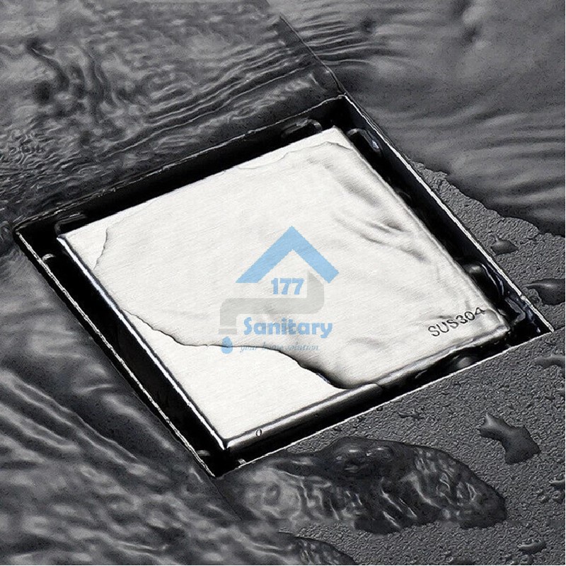 Smart Floor Drain Stainless 304  T91 uk 10x10cm - Saringan air Got kamar mandi smart tile stenlis Murah isi keramik tile drainer pembuangan air anti bau kecoa tikus/G33