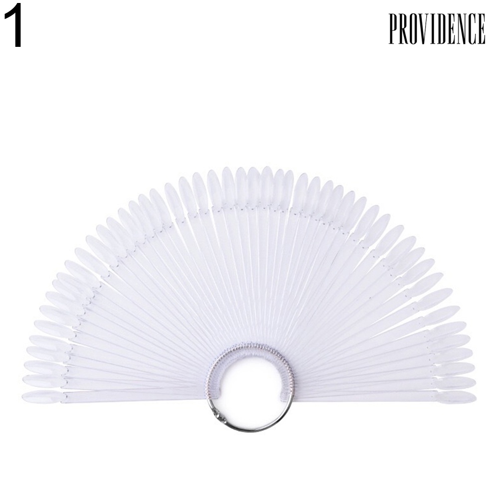 Providence 50Pcs Fan-shape Nail Art Tips Polish Board Display Practice Sticks Manicure Tool
