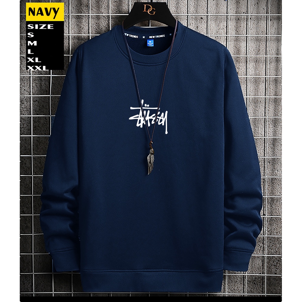 Crewneck Black Motif Simpel Pria dan Wanita Premium Quality