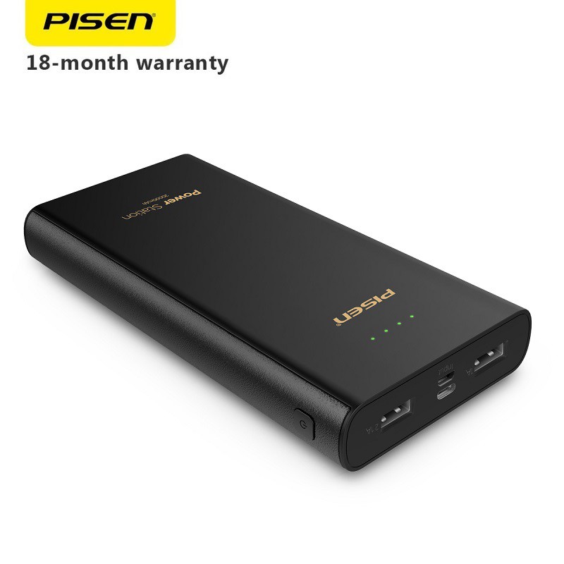 COD PISEN Powerbank 20000mAh LED Power Station Dual Input Micro USB dan Lightning Kabel Data Laris