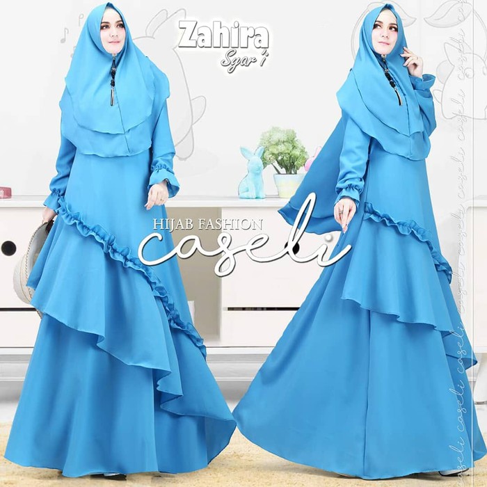 Tunik By Gamis Set Khimar Muslimah Baju Tunik Orginal Zahira Syar'i by Caseli Murah