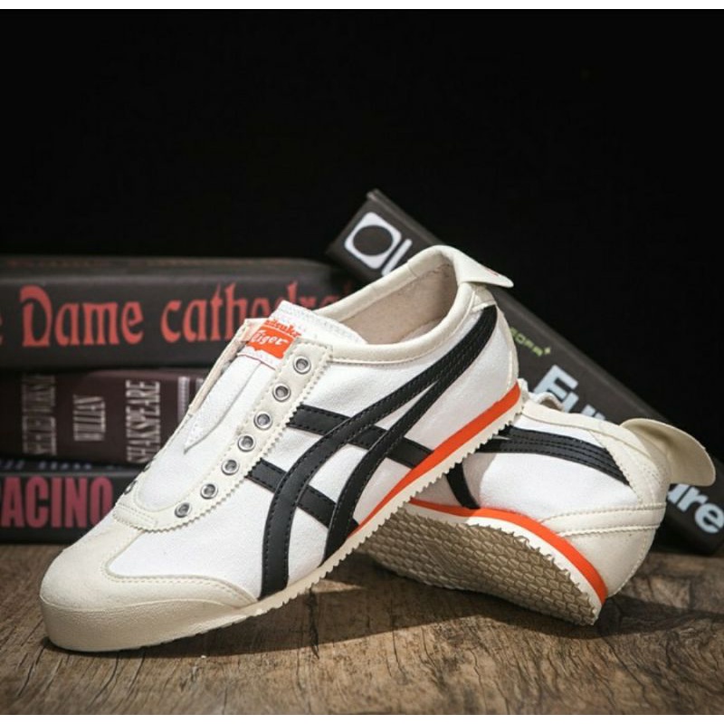 Onitsuka Tiger Mexico 66 Slip On White Black Orange ORIGINAL Material