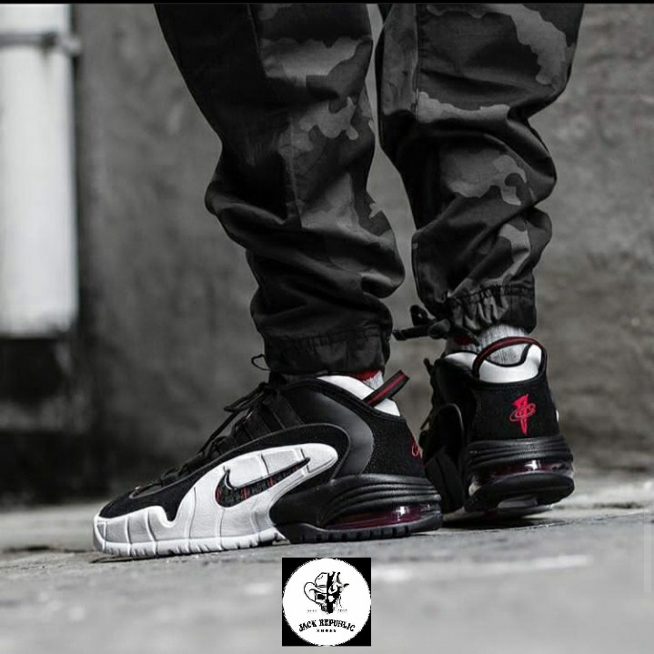 air max penny black and white