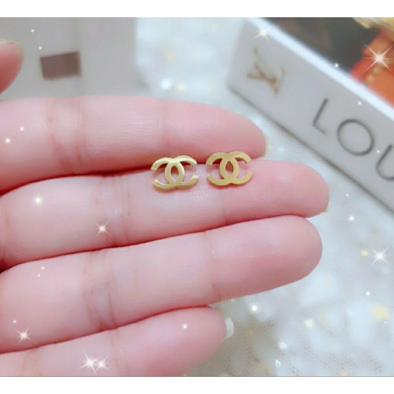 Fourfashion Anting Titanium Tusuk Wanita Premium Anti Karat/Anti Alergi  PAI031-AT-CHNL