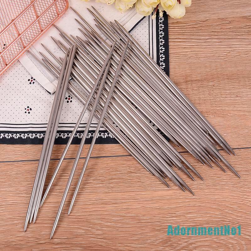 (AdornmentNo1) 35pcs Jarum Rajut Lurus Bahan Stainless Steel Panjang 20cm