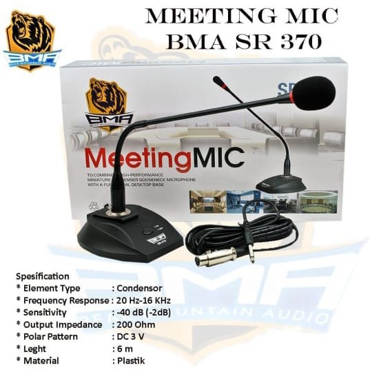 MEETING MICROPHONE MIC BMA SR370 SR-370 CONDENSOR MEJA MIMBAR MITING METING ACARA KONDENSOR MIK MIKROPON MIKCROPHONE MIKROPON RAPAT MEJA SR 370 BMA ASLI ORI ORIGINAL