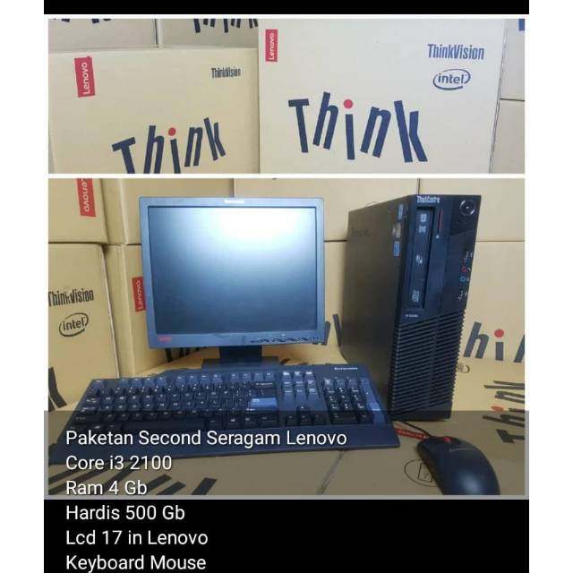 Paket komputer lenovo i3 plus LCD 17 kotak