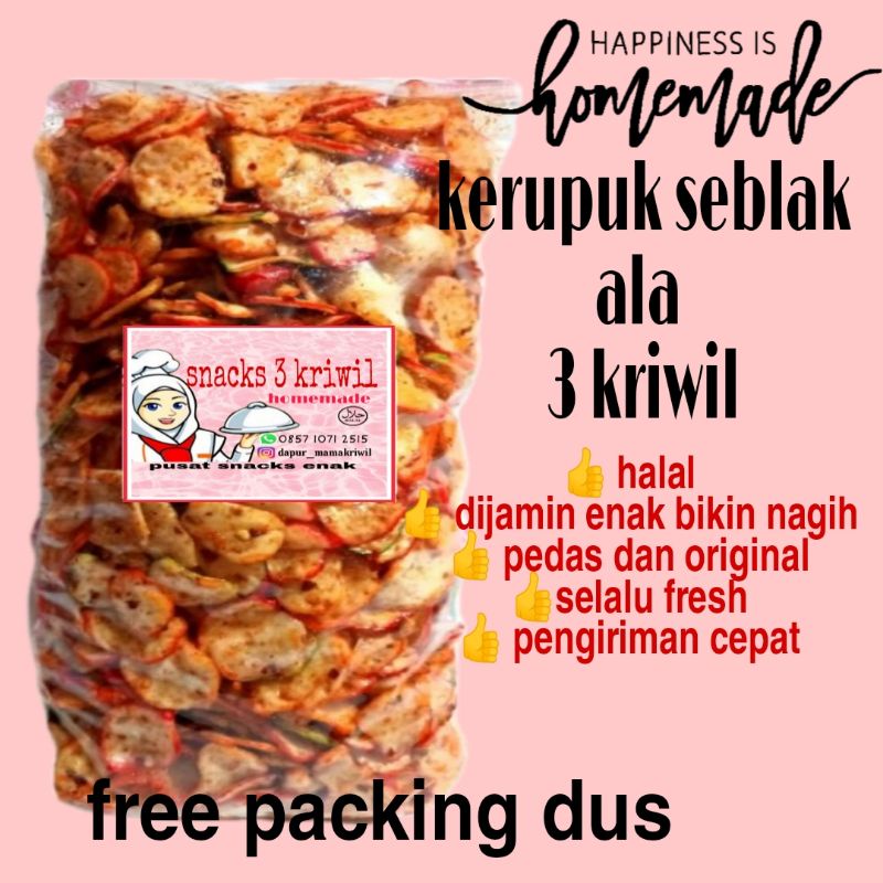 

kerupuk seblak enak gurih renyah / jajanan viral 3kriwil kemasan 500gr krupuk seblak renyah pedas non pedas