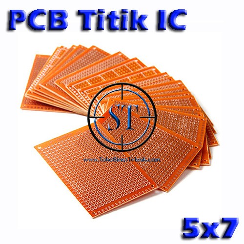 5x7 CM PCB Titik Lubang IC (Matrix Circuit Board Bakelite Solder ) Board Matrix Lobang IC 1 Sisi