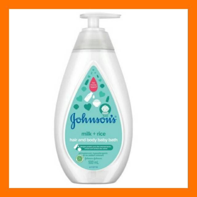 Jhonson Johnson's Baby Bath Milk+Rice Pump 500 ml