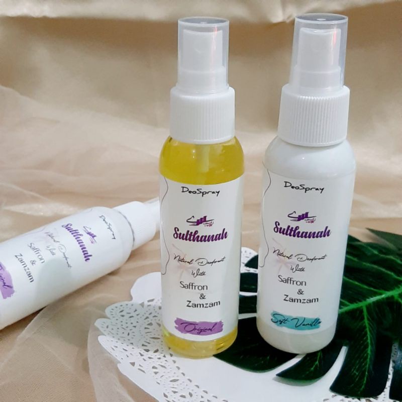 Sulthanah Deodorant Spray with Saffron &amp; Zamzam water.