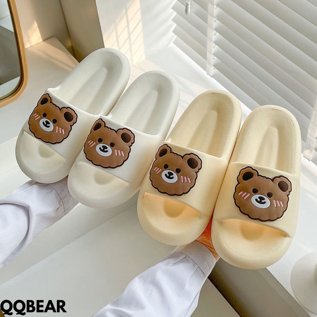 SANDAL WANITA MOTIF BEAR BEAR CAKEP BANGET TREND SEKARANG EMPUK BAHAN RUBBER IMPORT QQBEAR