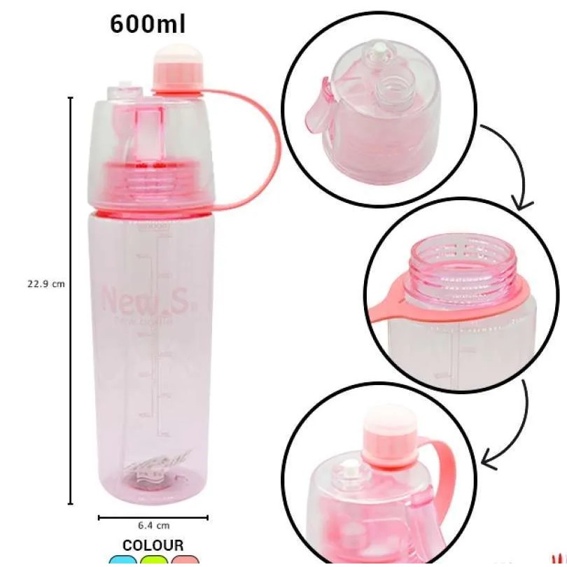 B60 Botol Minum Sport New B New Button With Button Spray 600ml