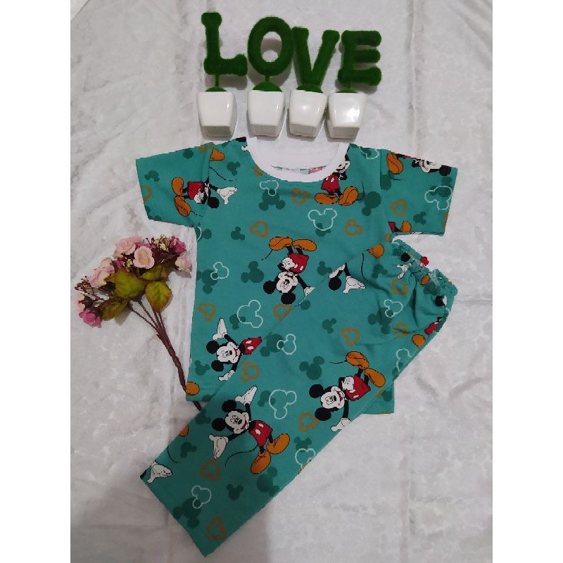 PIYAMA ANAK KAOS MOTIF MICKEY MOUSE