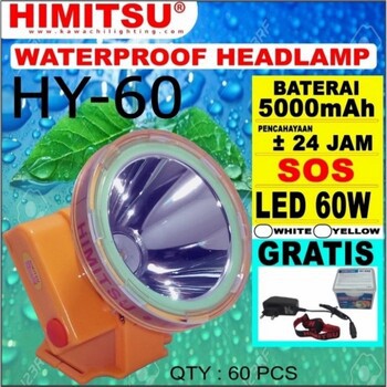 Waterproof Headlamp/HY-60A Senter Kepala 3 Mode Cahaya 60w Fitur SOS OKE***