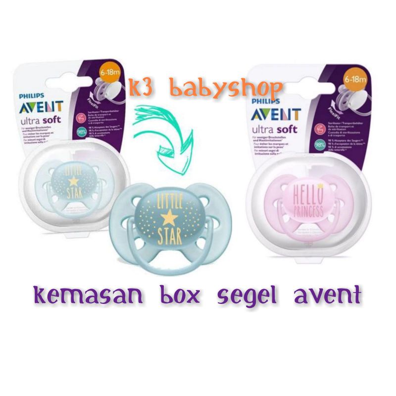 Avent Pacifier ultra soft 6-18m baby soother empeng bayi kompeng anak dot k3 babymart