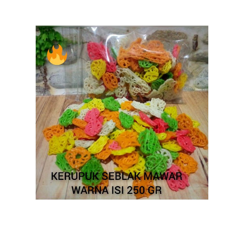 

KERUPUK SEBLAK MAWAR WARNA ISI 250 GR..