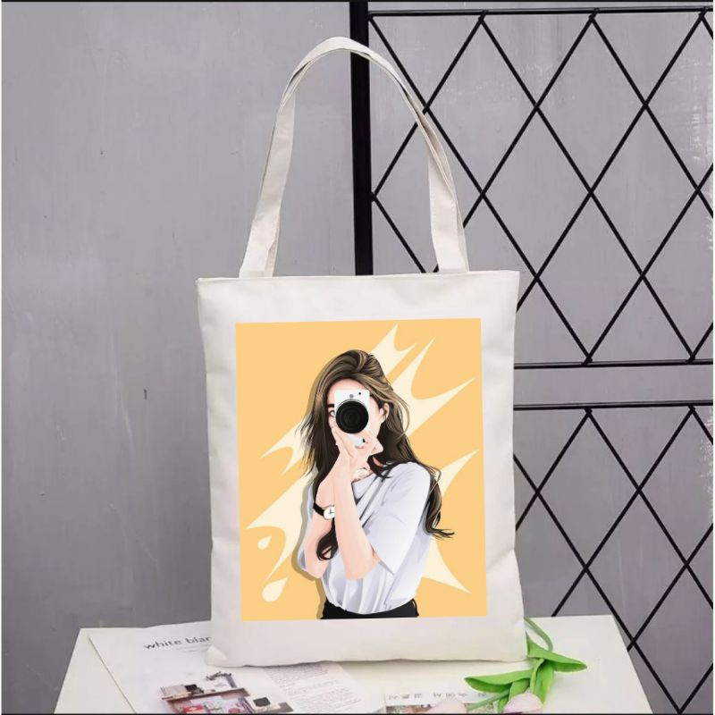 TAS TOTEBAG WANITA TOTE CUSTOM (PAKAI PEREKAT/VELCRO) PART 1