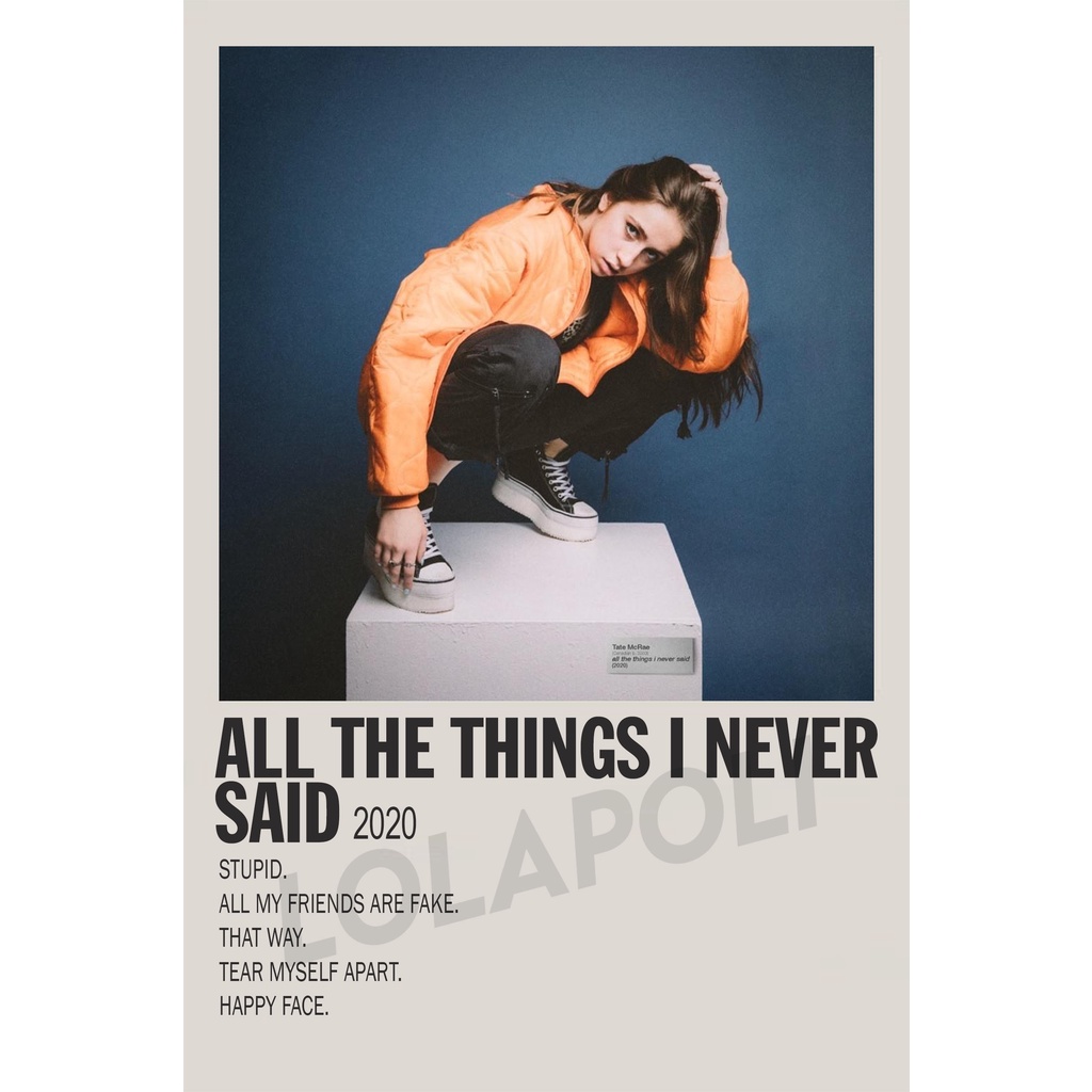 Poster Cover Album All The Things I Never Said - Tate McRae